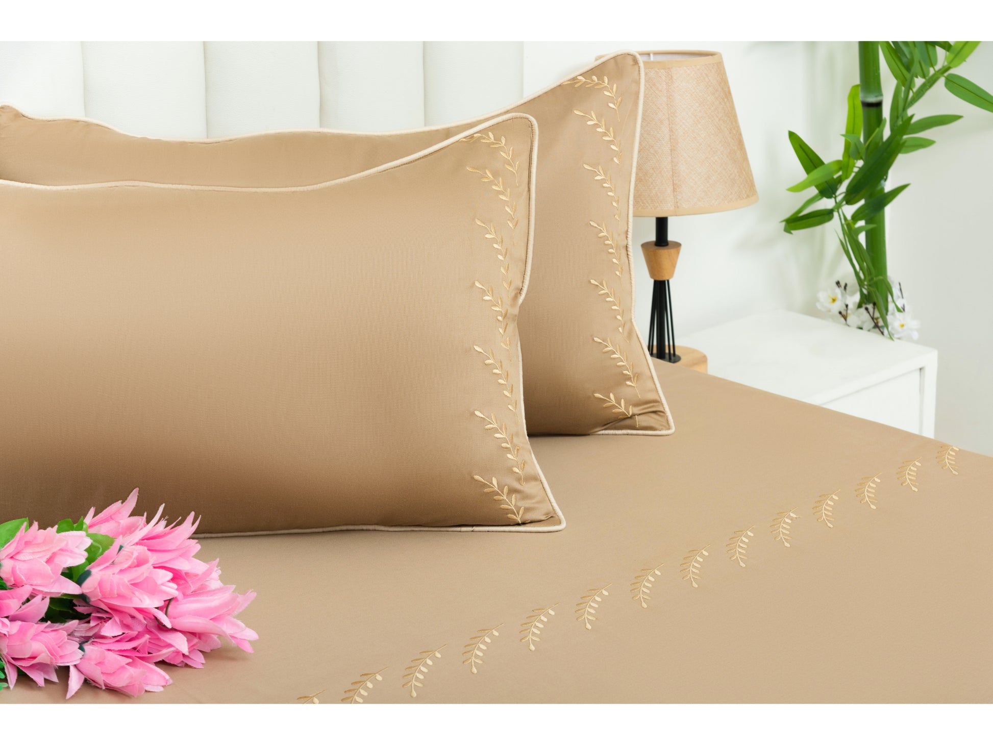 EMBROIDERY BEDSHEET 100% COTTON (3PCS) - Bedding Bliss