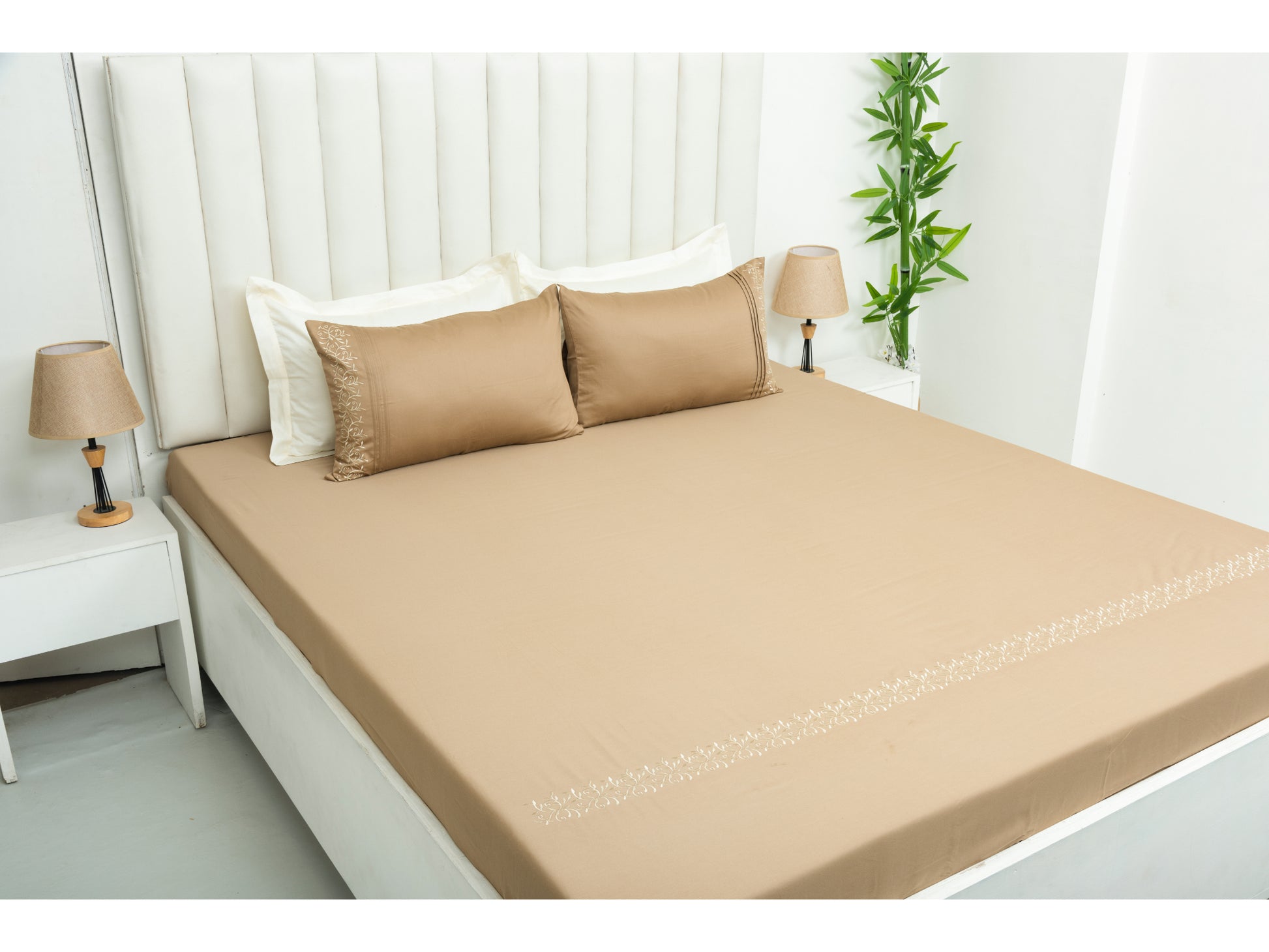 EMBROIDERY BEDSHEET 100% COTTON (3PCS) - Bedding Bliss