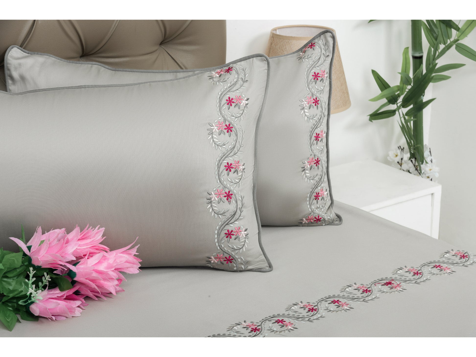 EMBROIDERY BEDSHEET 100% COTTON (3PCS) - Bedding Bliss