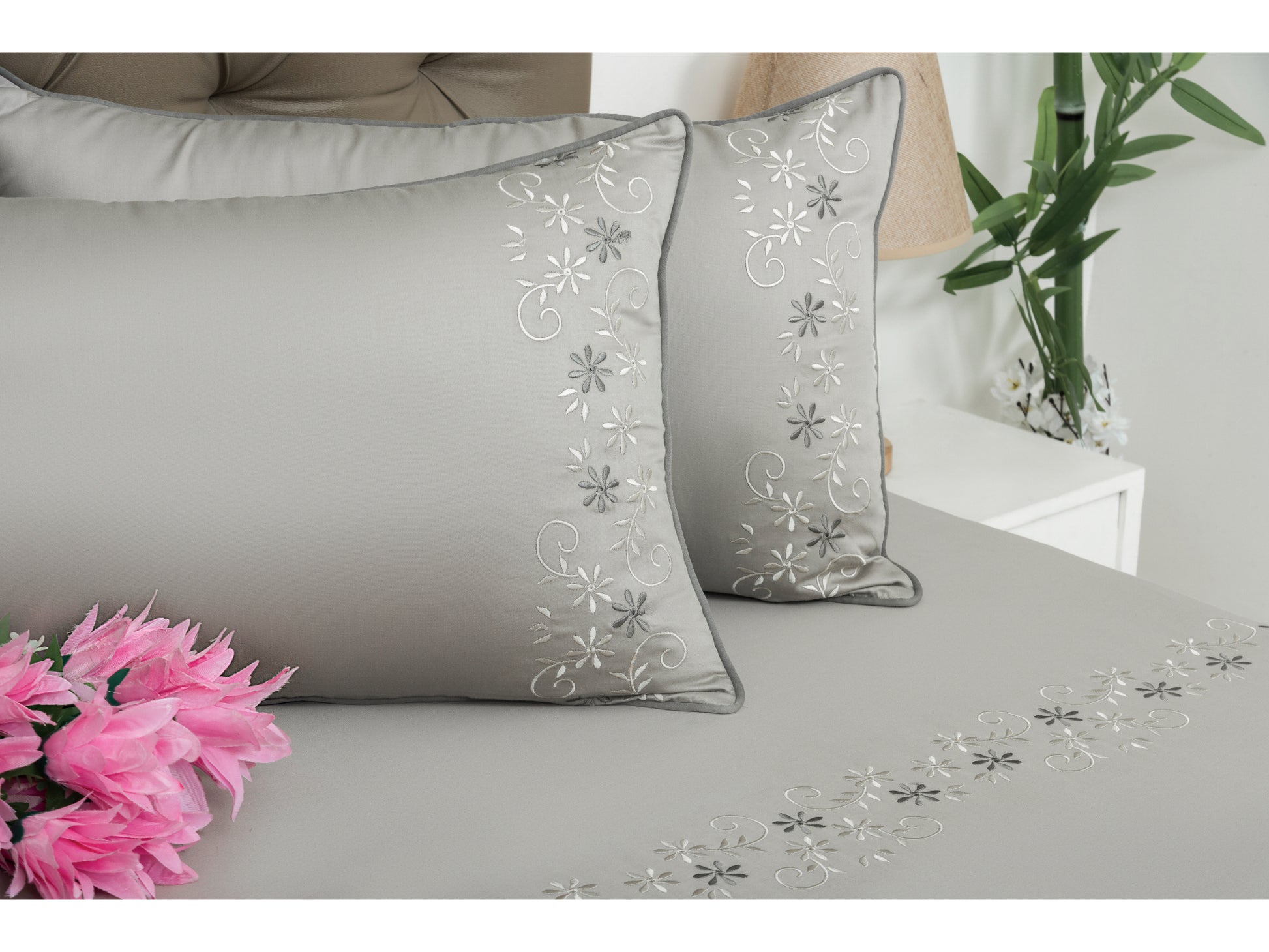 EMBROIDERY BEDSHEET 100% COTTON (3PCS) - Bedding Bliss