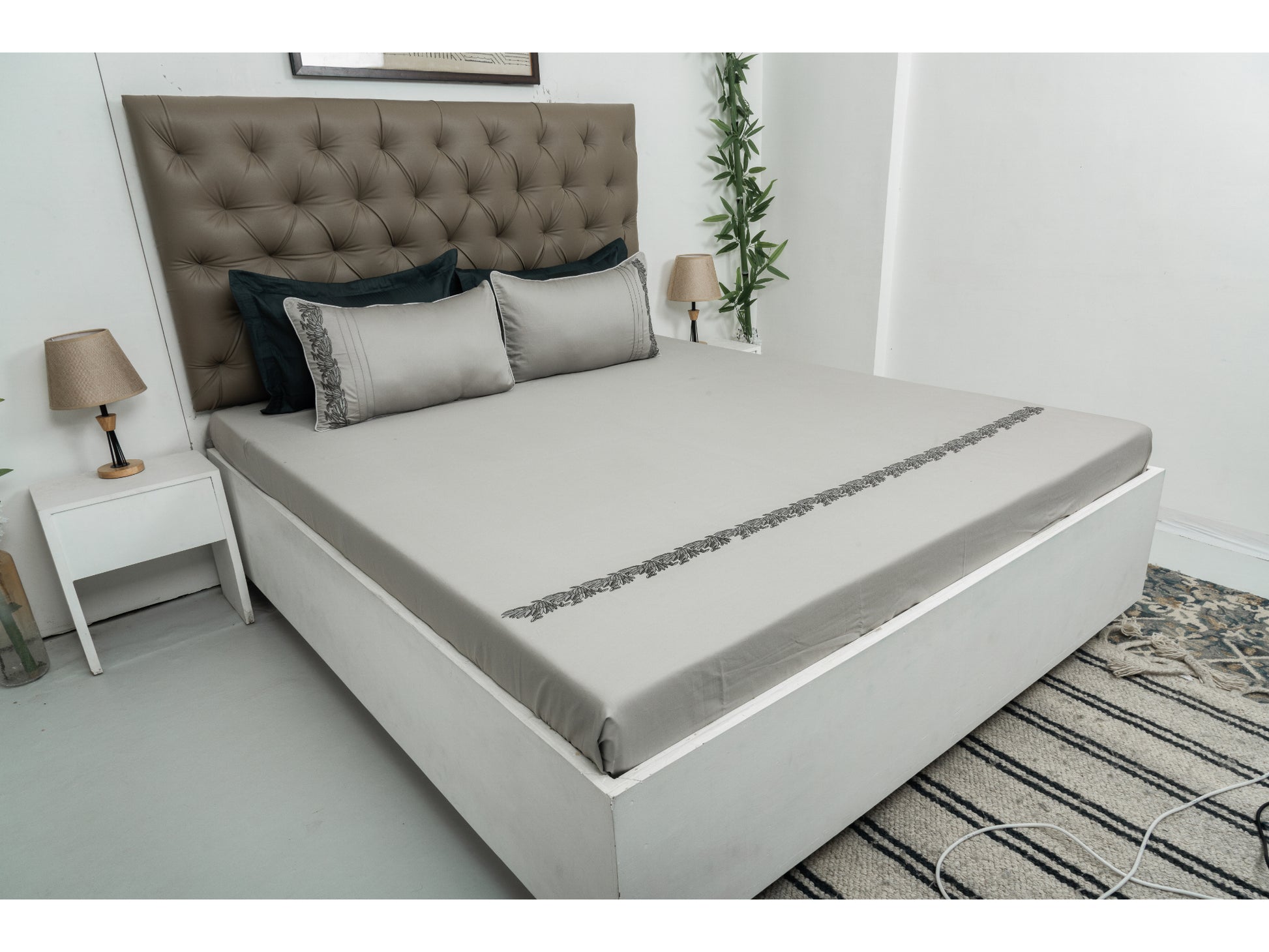 EMBROIDERY BEDSHEET 100% COTTON (3PCS) - Bedding Bliss