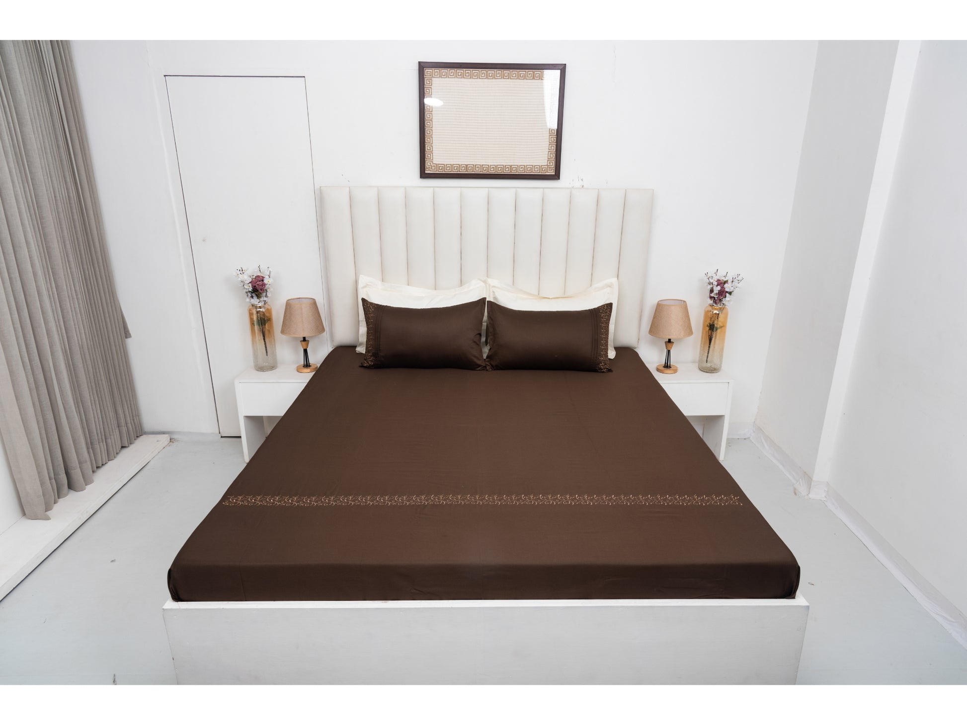 EMBROIDERY BEDSHEET 100% COTTON (3PCS) - Bedding Bliss