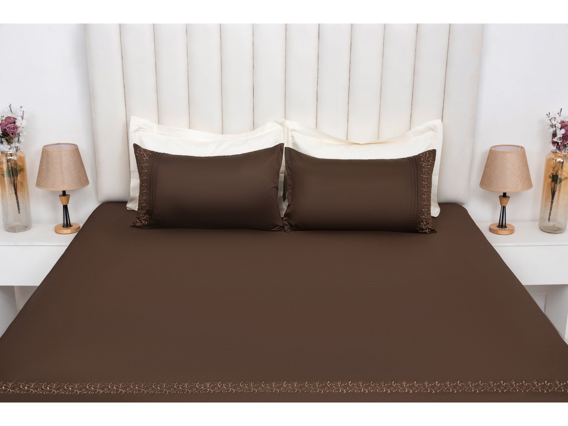 EMBROIDERY BEDSHEET 100% COTTON (3PCS) - Bedding Bliss
