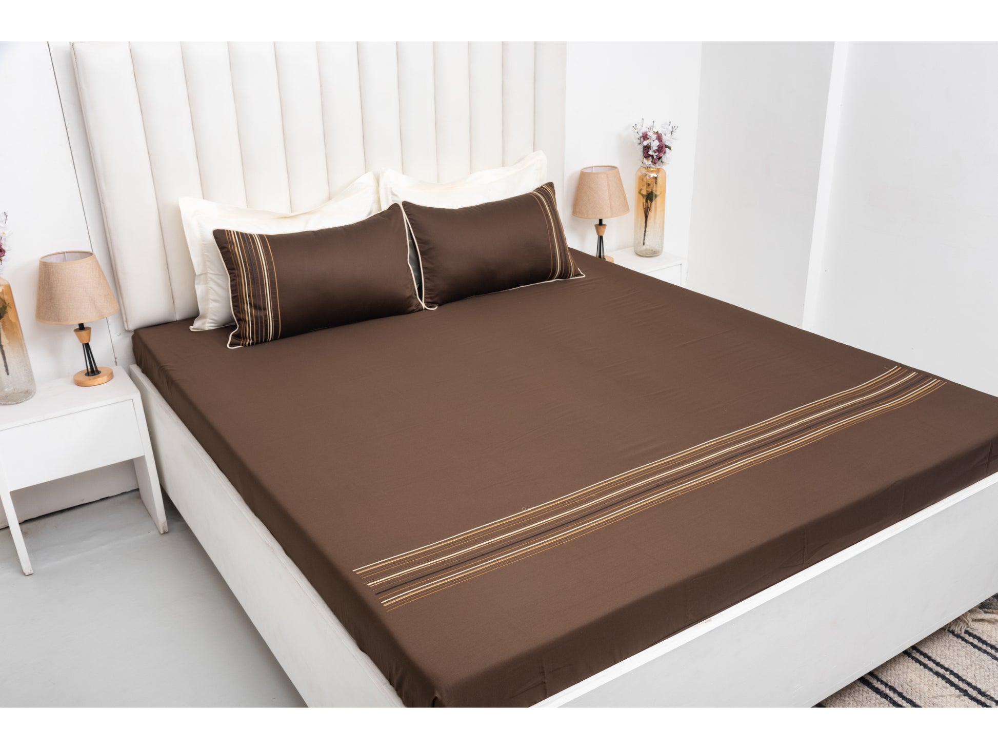 EMBROIDERY BEDSHEET 100% COTTON (3PCS) - Bedding Bliss
