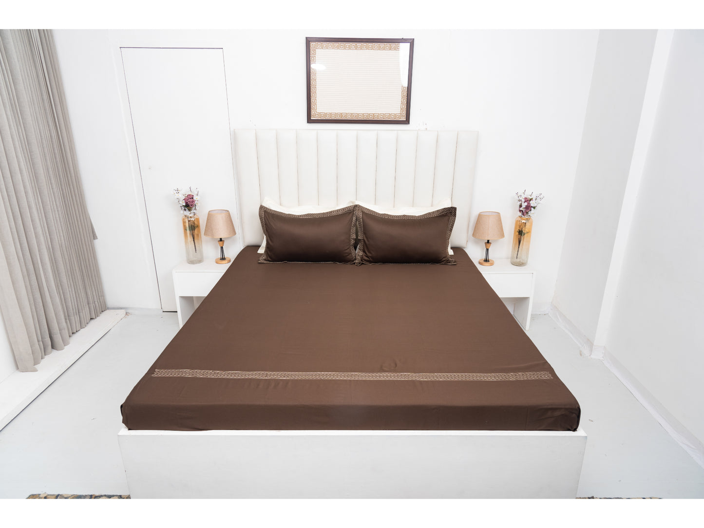 EMBROIDERY BEDSHEET 100% COTTON (3PCS) - Bedding Bliss