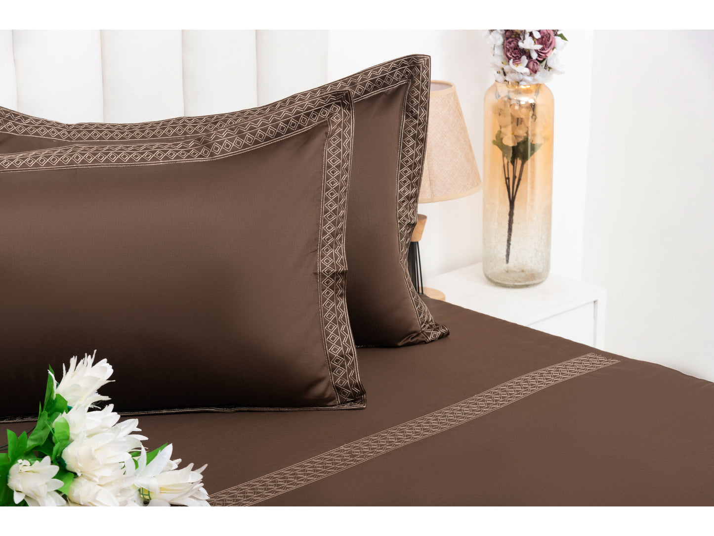 EMBROIDERY BEDSHEET 100% COTTON (3PCS) - Bedding Bliss