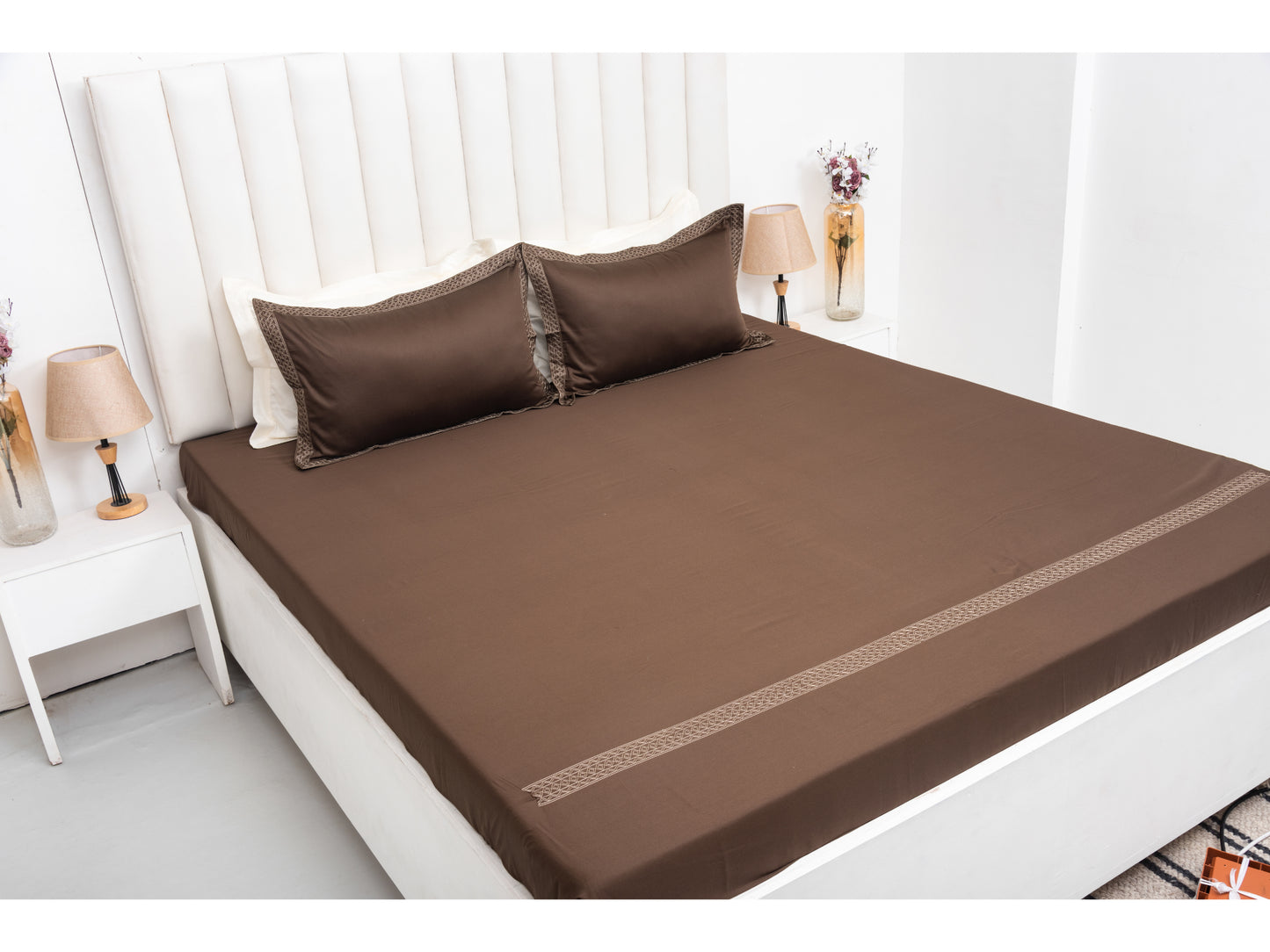 EMBROIDERY BEDSHEET 100% COTTON (3PCS) - Bedding Bliss