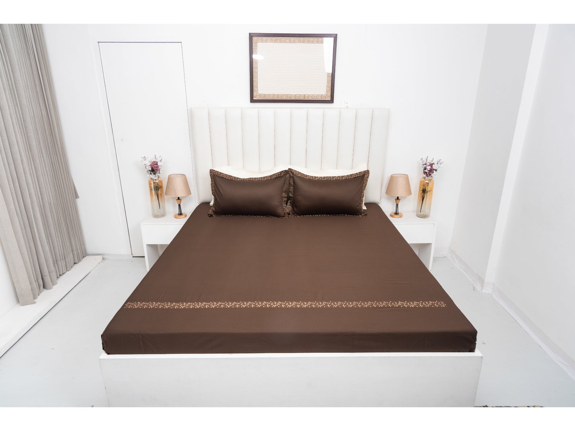 EMBROIDERY BEDSHEET 100% COTTON (3PCS) - Bedding Bliss
