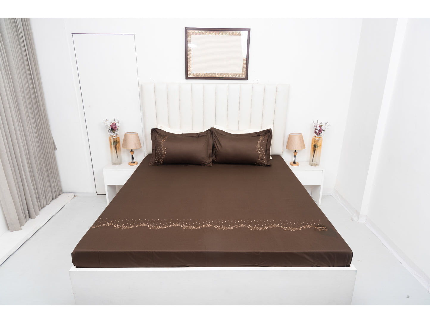 EMBROIDERY BEDSHEET 100% COTTON (3PCS) - Bedding Bliss