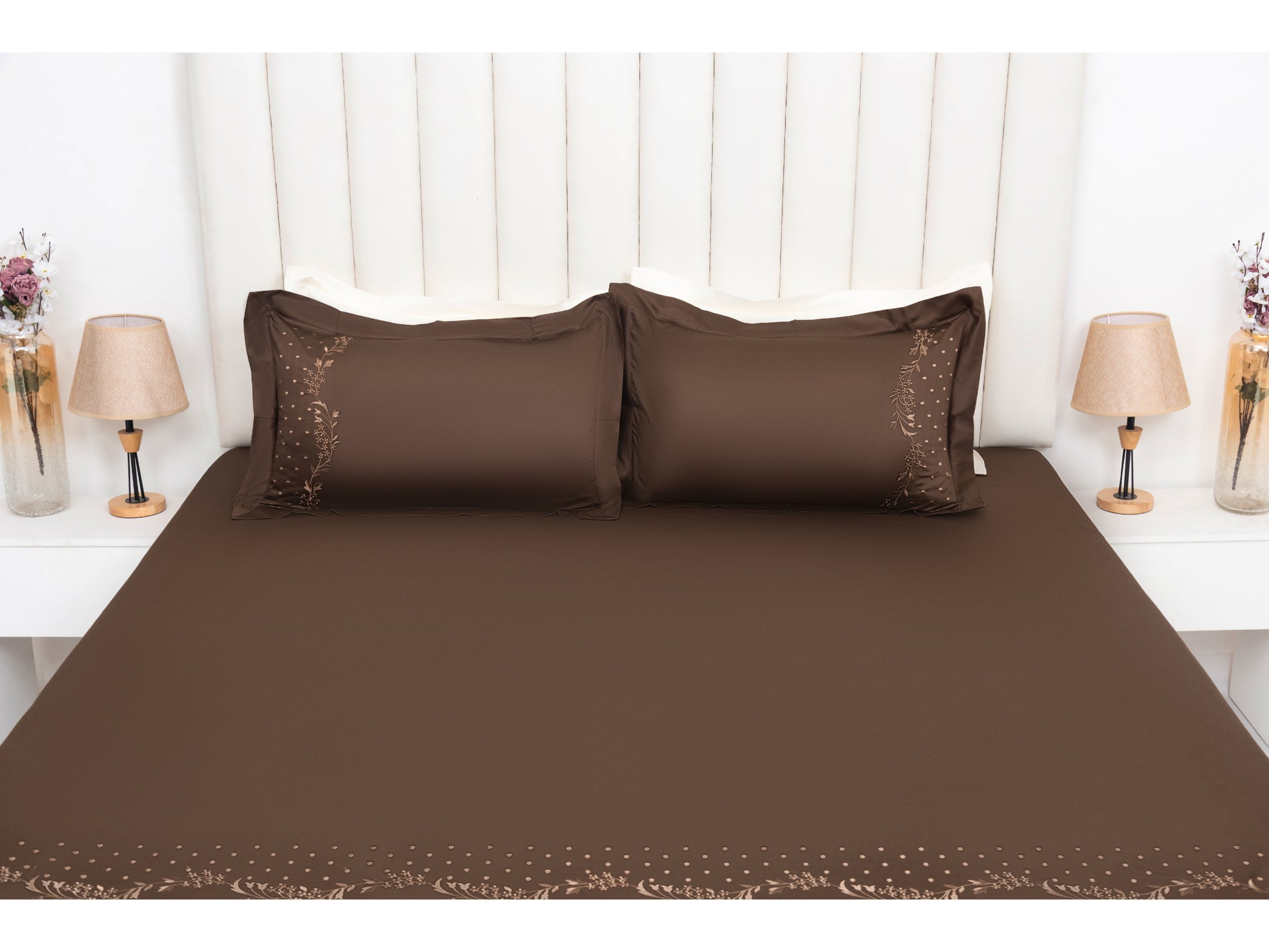 EMBROIDERY BEDSHEET 100% COTTON (3PCS) - Bedding Bliss