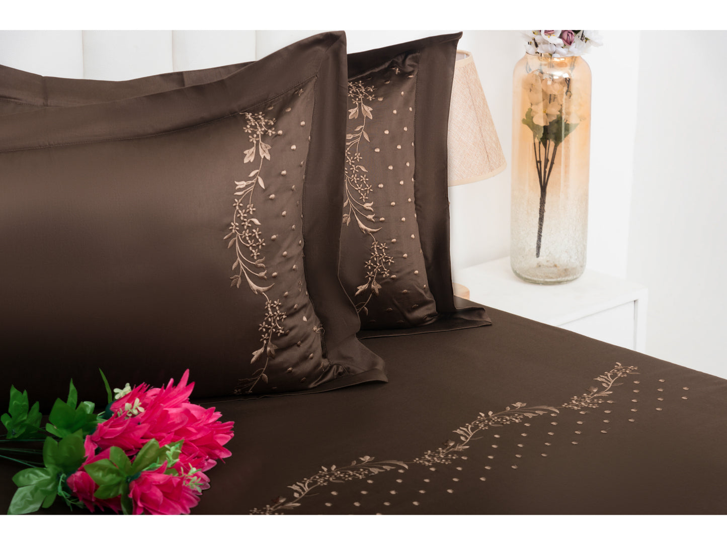 EMBROIDERY BEDSHEET 100% COTTON (3PCS) - Bedding Bliss