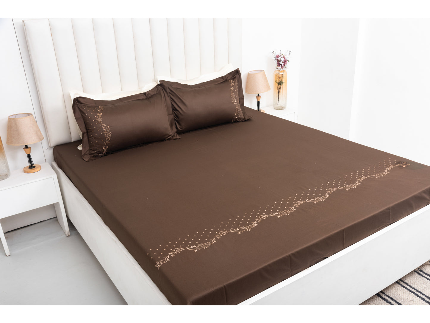 EMBROIDERY BEDSHEET 100% COTTON (3PCS) - Bedding Bliss
