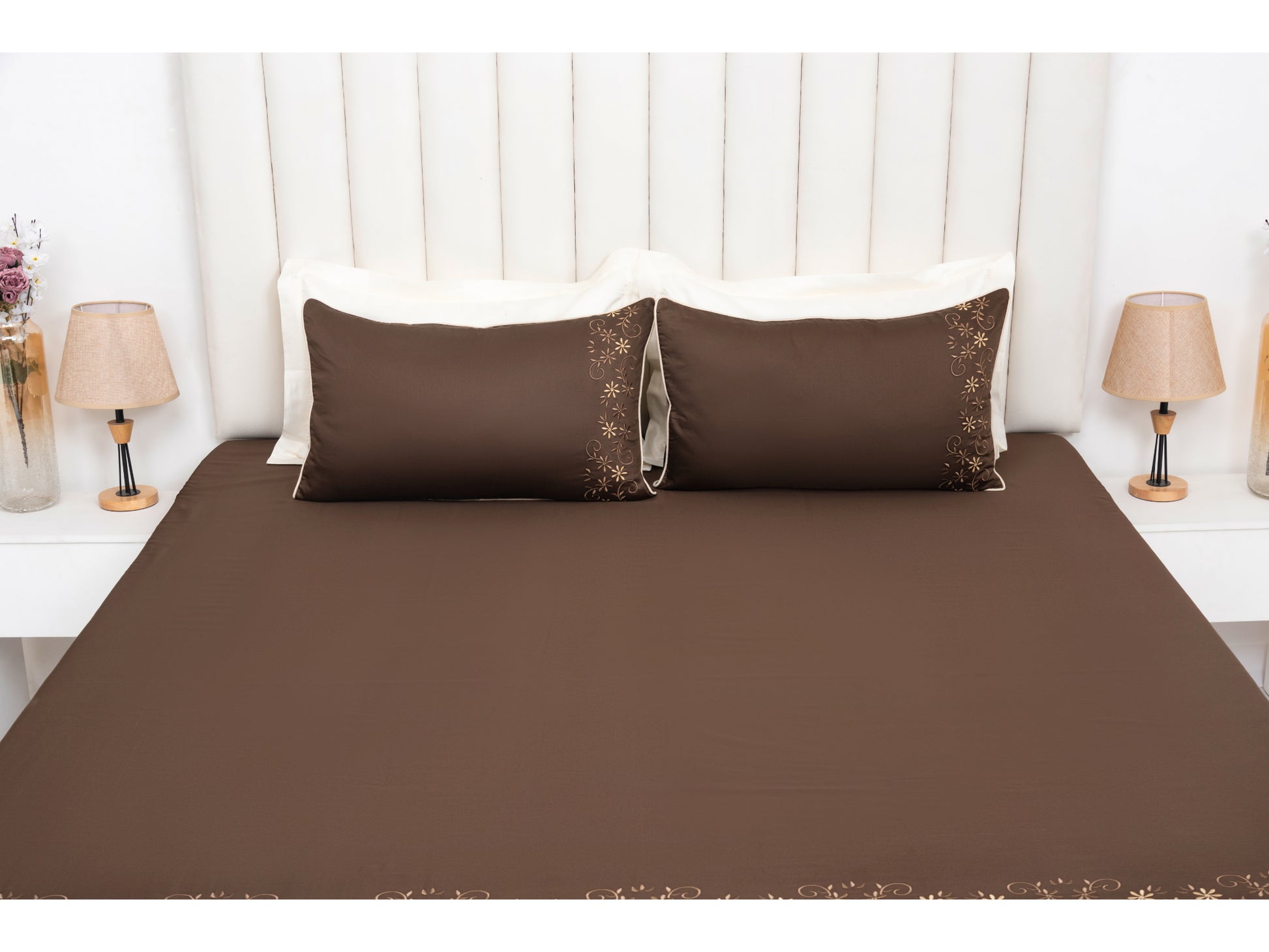 EMBROIDERY BEDSHEET 100% COTTON (3PCS) - Bedding Bliss