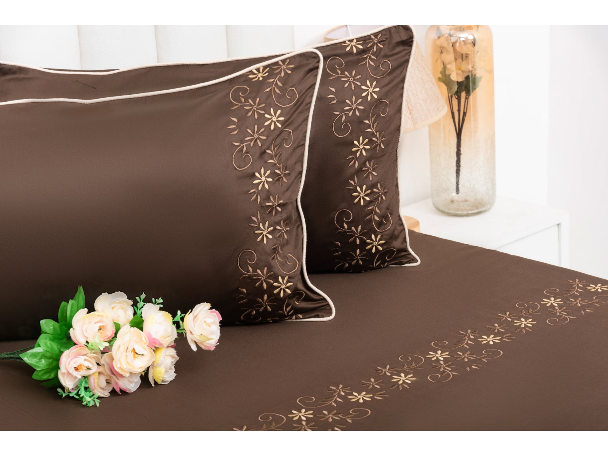 EMBROIDERY BEDSHEET 100% COTTON (3PCS) - Bedding Bliss