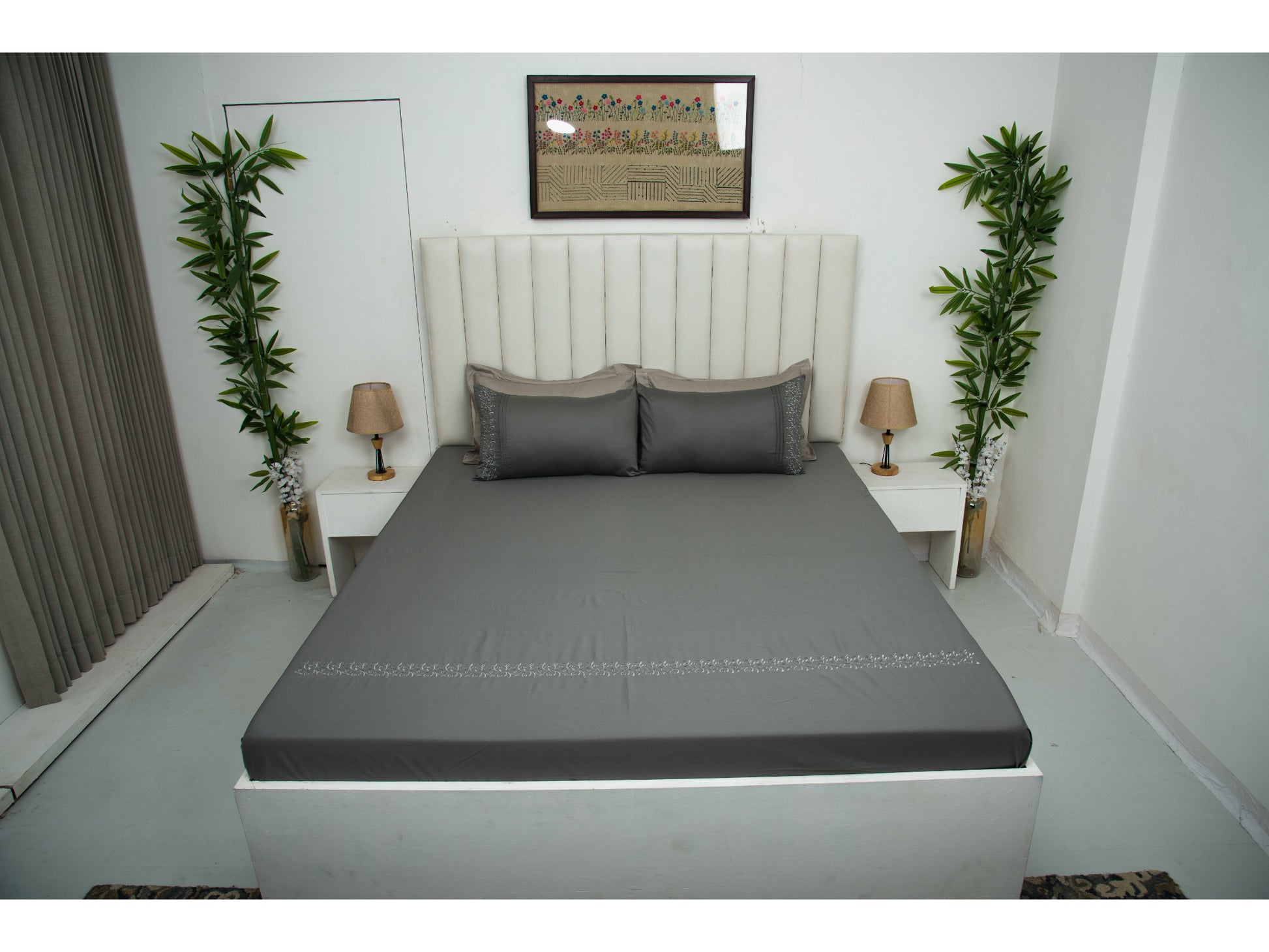EMBROIDERY BEDSHEET 100% COTTON (3PCS) - Bedding Bliss