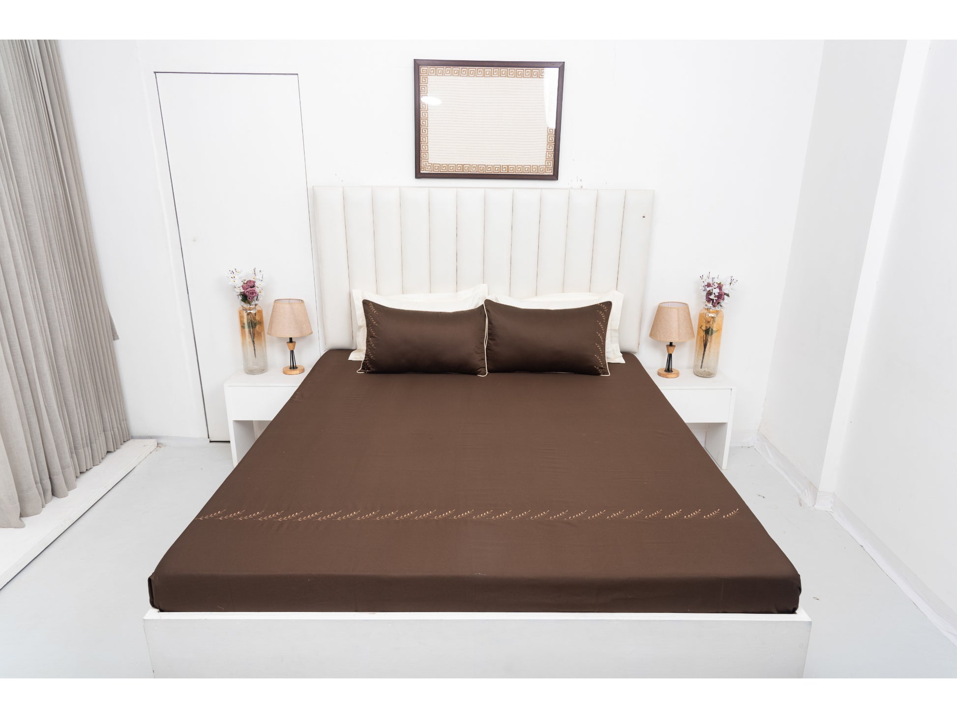 EMBROIDERY BEDSHEET 100% COTTON (3PCS) - Bedding Bliss