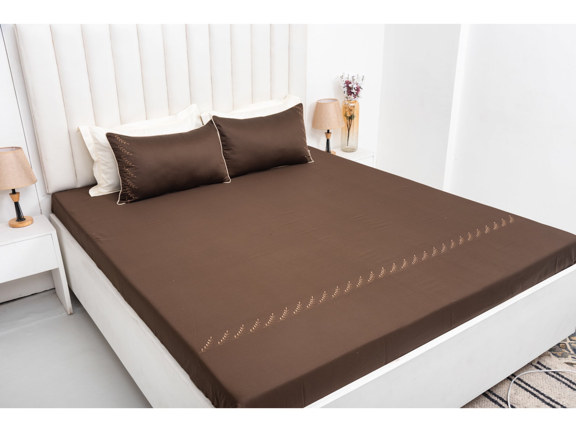 EMBROIDERY BEDSHEET 100% COTTON (3PCS) - Bedding Bliss