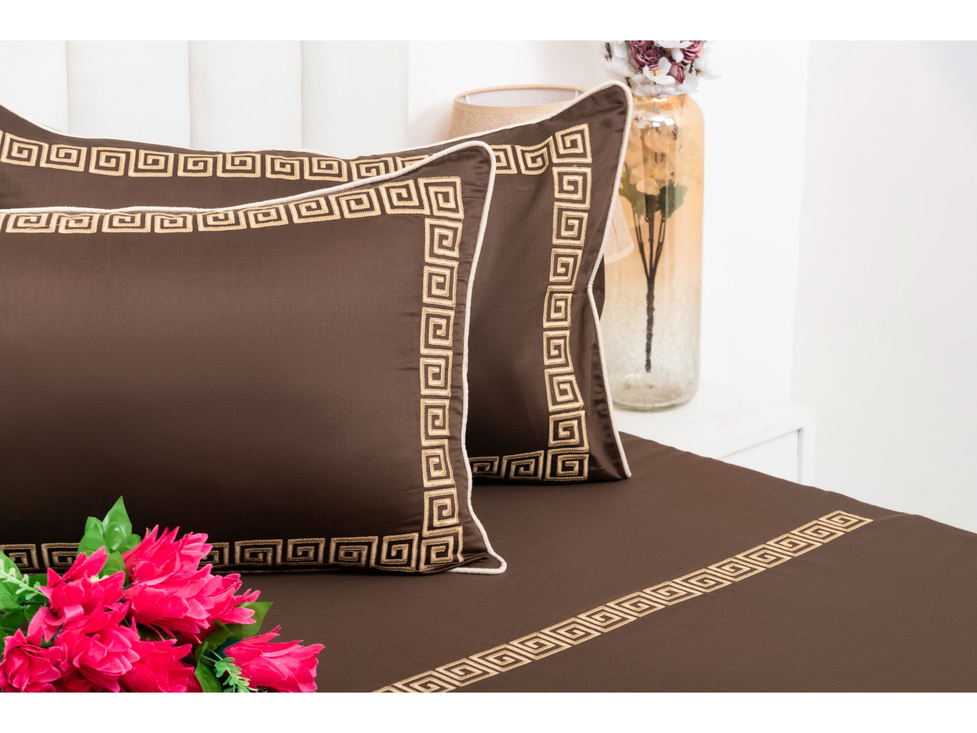 EMBROIDERY BEDSHEET 100% COTTON (3PCS) - Bedding Bliss