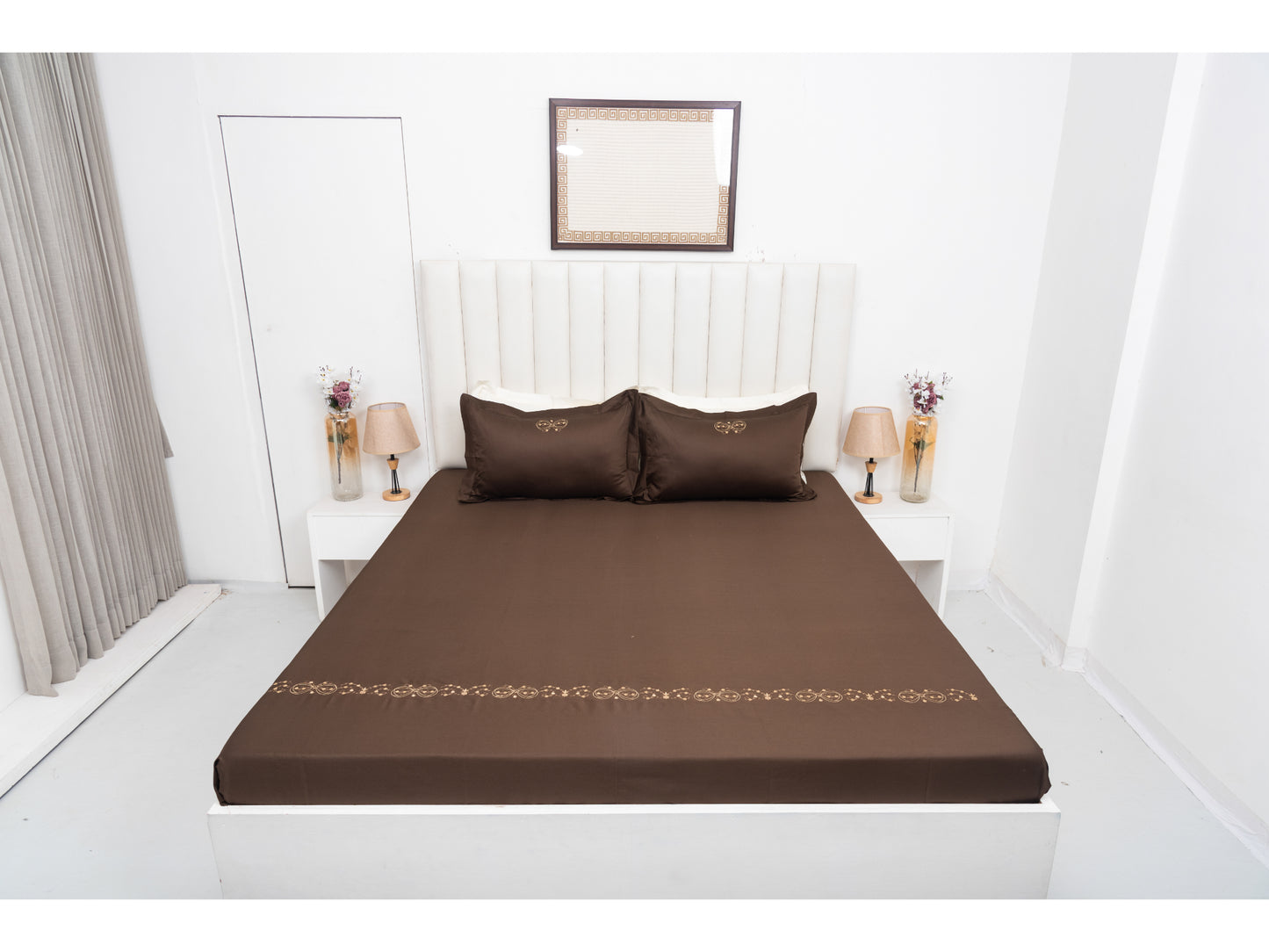 EMBROIDERY BEDSHEET 100% COTTON (3PCS)