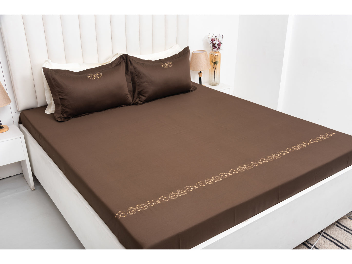 EMBROIDERY BEDSHEET 100% COTTON (3PCS)