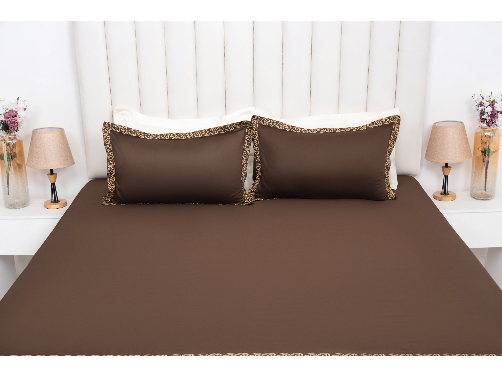 EMBROIDERY BEDSHEET 100% COTTON (3PCS) - Bedding Bliss