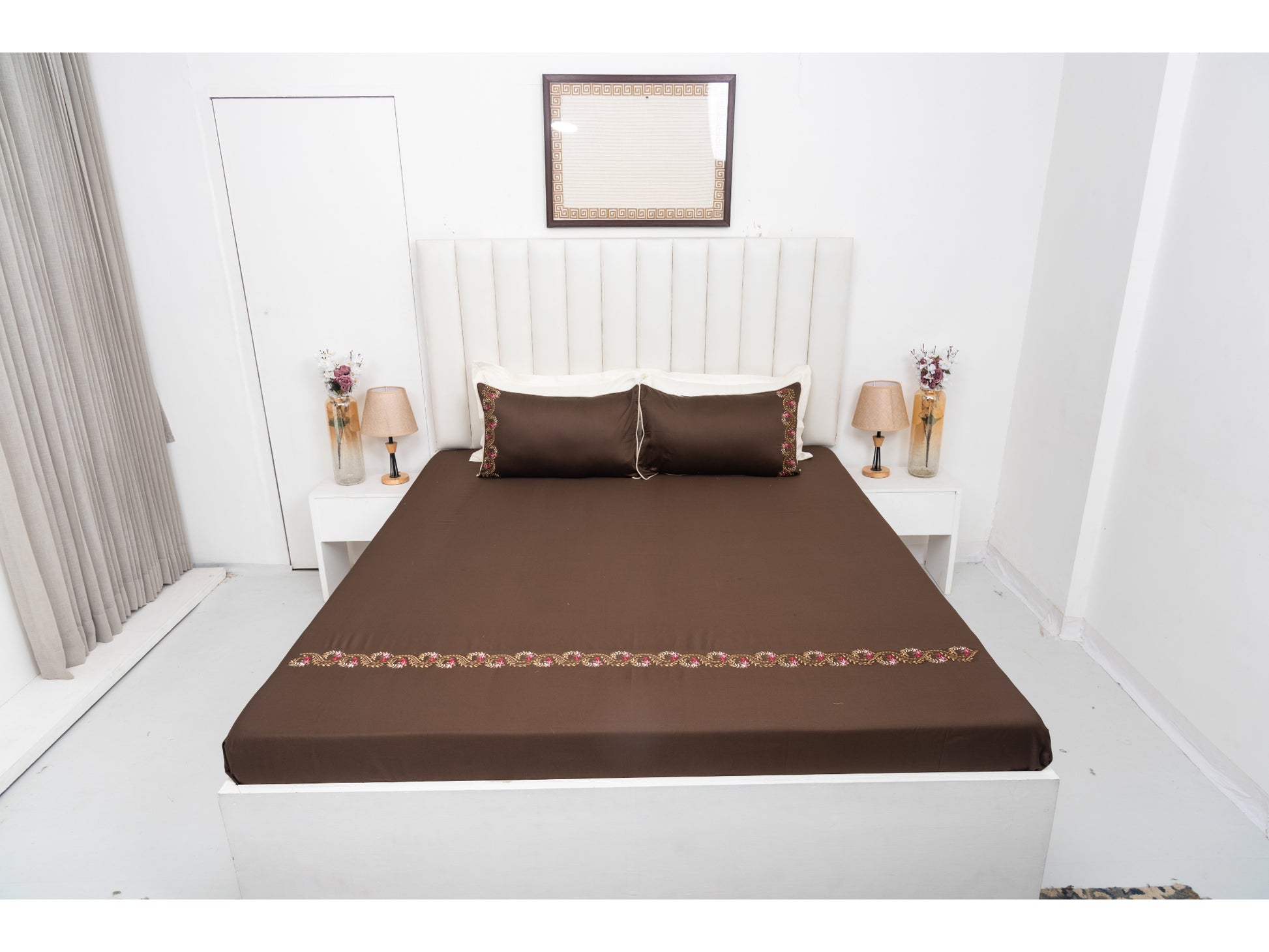 EMBROIDERY BEDSHEET 100% COTTON (3PCS) - Bedding Bliss