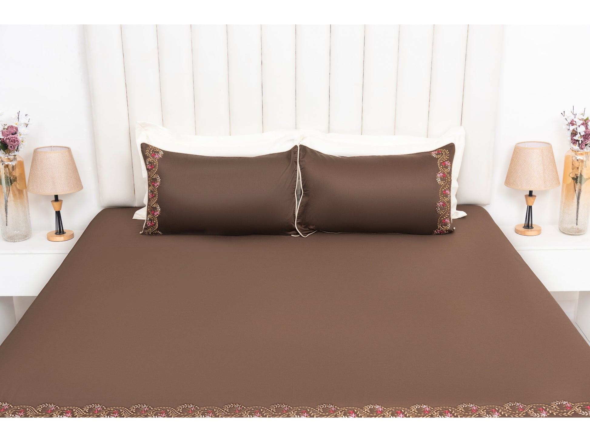 EMBROIDERY BEDSHEET 100% COTTON (3PCS) - Bedding Bliss