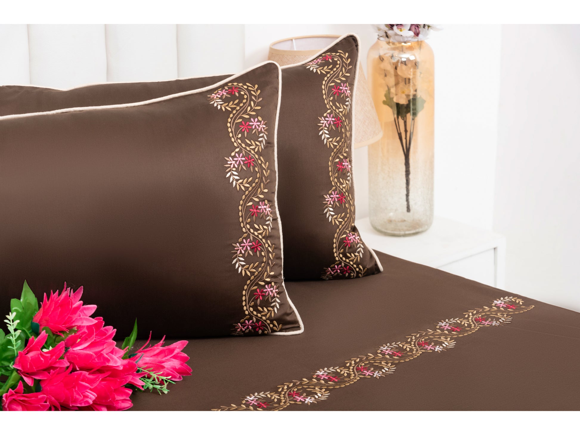 EMBROIDERY BEDSHEET 100% COTTON (3PCS) - Bedding Bliss