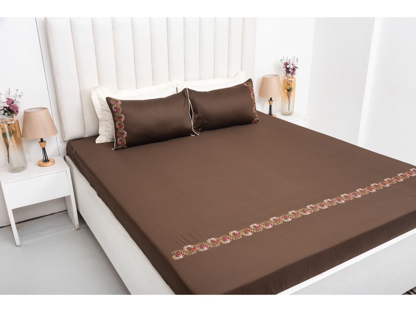 EMBROIDERY BEDSHEET 100% COTTON (3PCS)