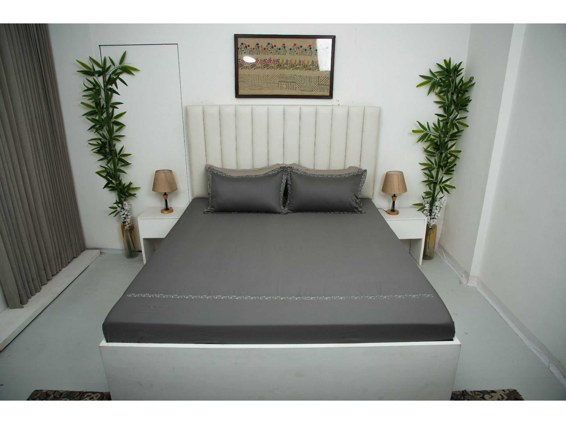 EMBROIDERY BEDSHEET 100% COTTON (3PCS) - Bedding Bliss