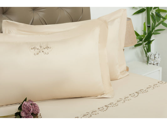 EMBROIDERY BEDSHEET 100% COTTON (3PCS) - Bedding Bliss
