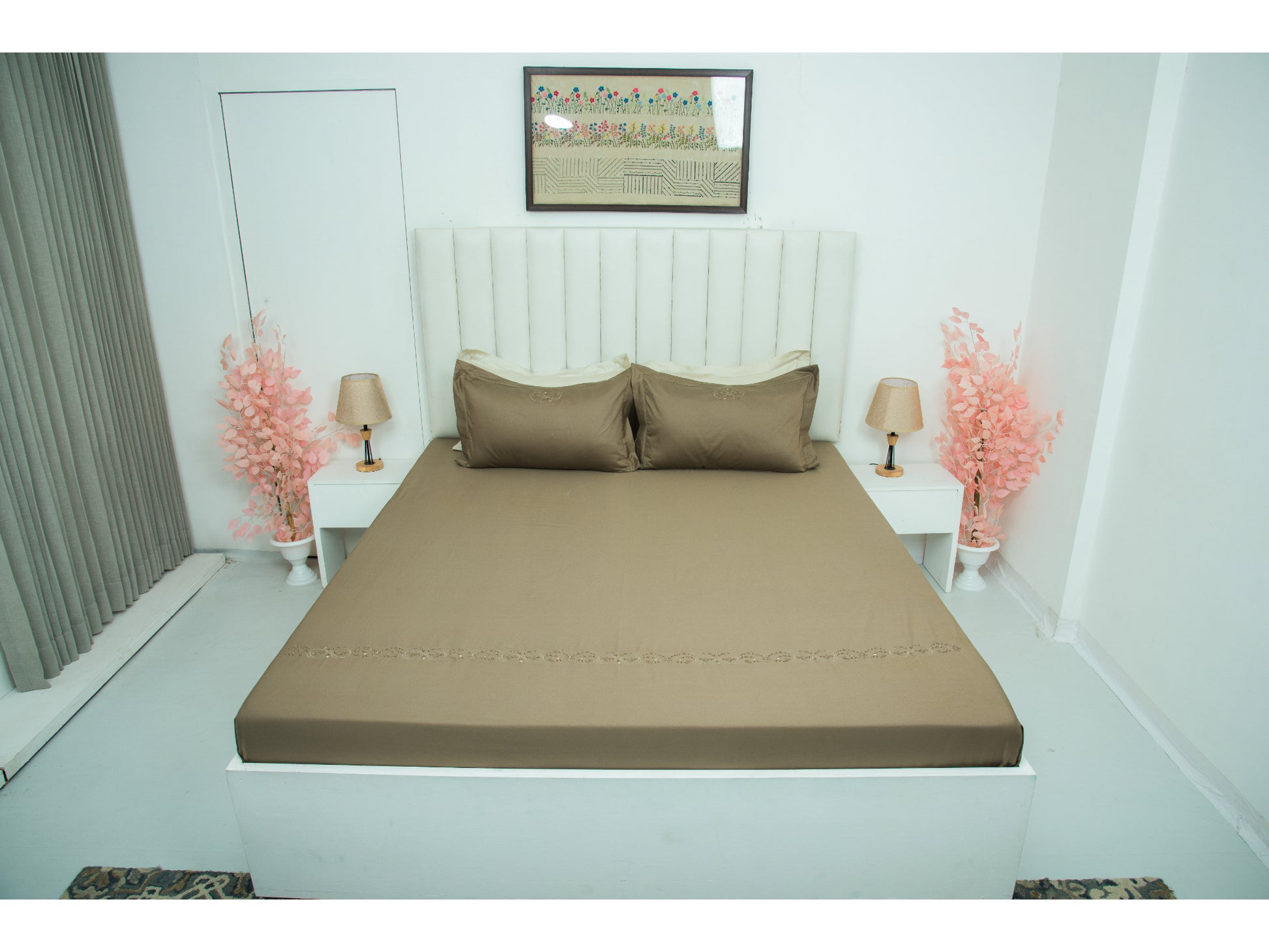 EMBROIDERY BEDSHEET 100% COTTON (3PCS) - Bedding Bliss