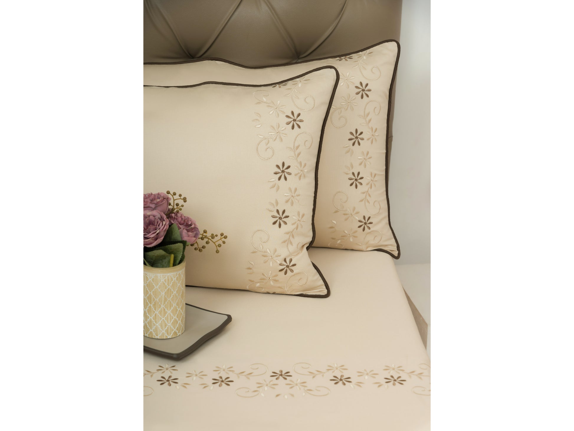 EMBROIDERY BEDSHEET 100% COTTON (3PCS) - Bedding Bliss