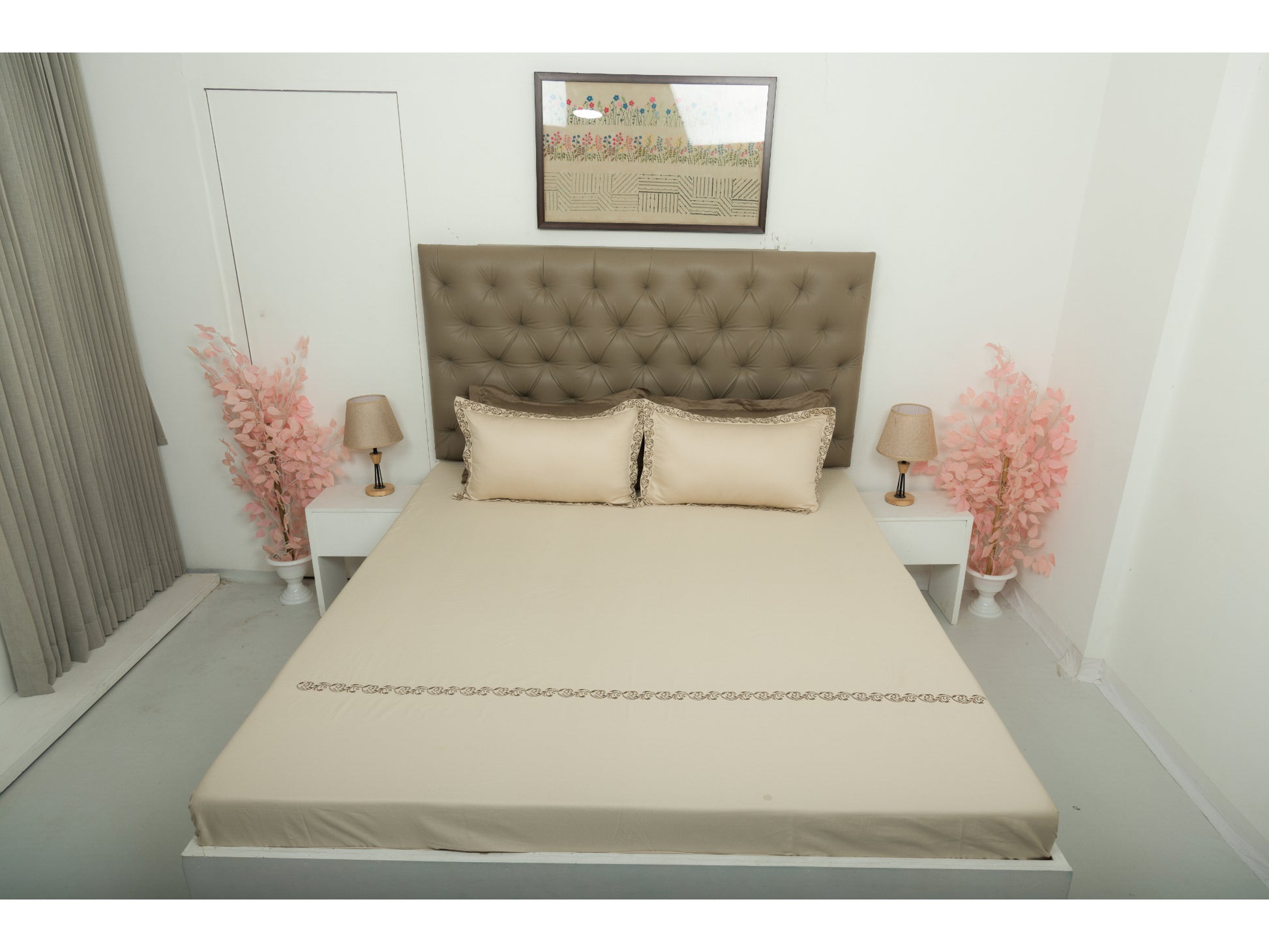 EMBROIDERY BEDSHEET 100% COTTON (3PCS) - Bedding Bliss