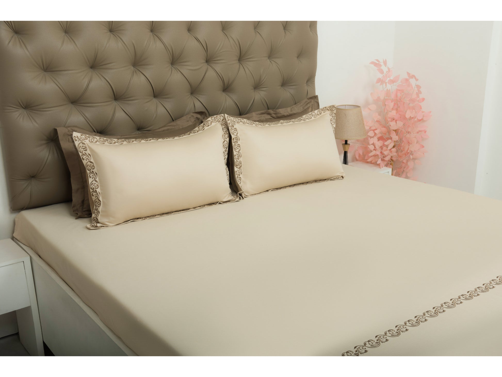 EMBROIDERY BEDSHEET 100% COTTON (3PCS) - Bedding Bliss