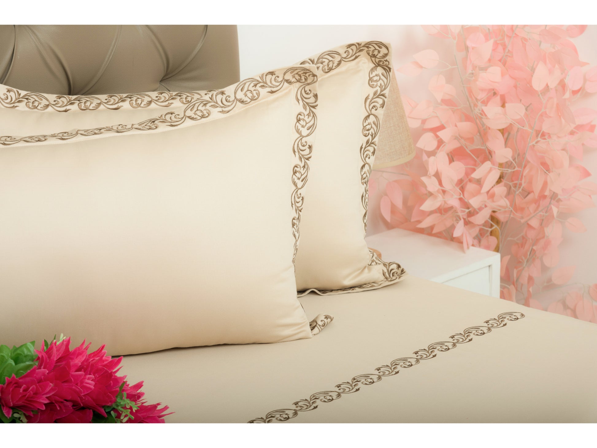 EMBROIDERY BEDSHEET 100% COTTON (3PCS) - Bedding Bliss