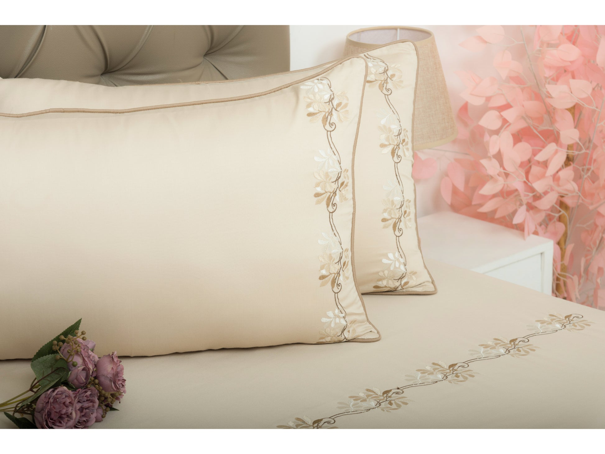 EMBROIDERY BEDSHEET 100% COTTON (3PCS) - Bedding Bliss