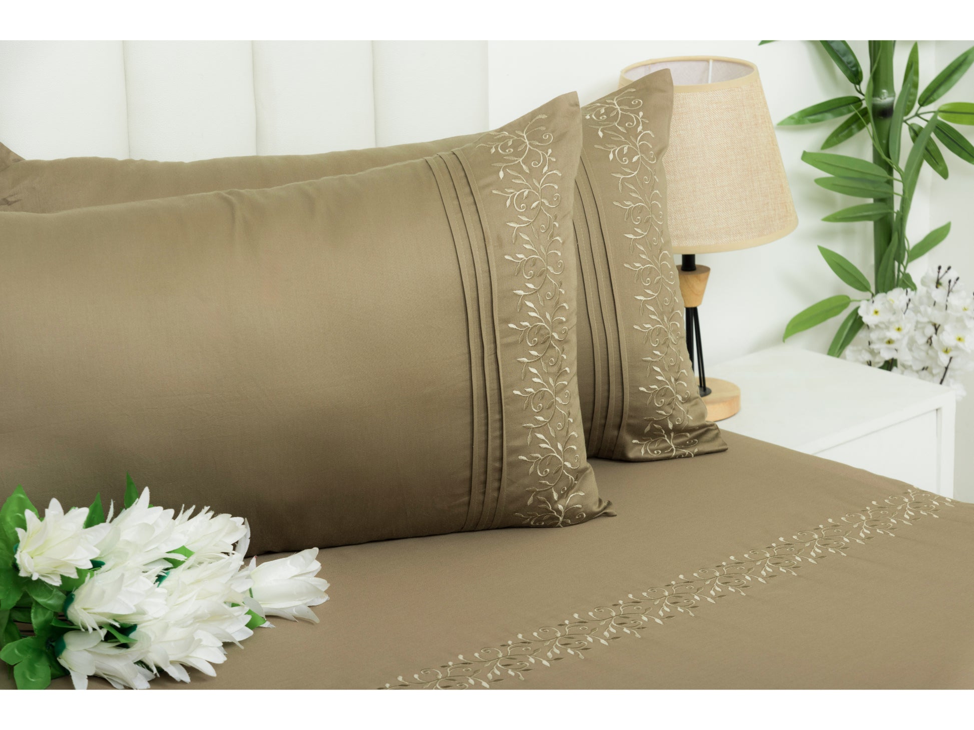 EMBROIDERY BEDSHEET 100% COTTON (3PCS) - Bedding Bliss
