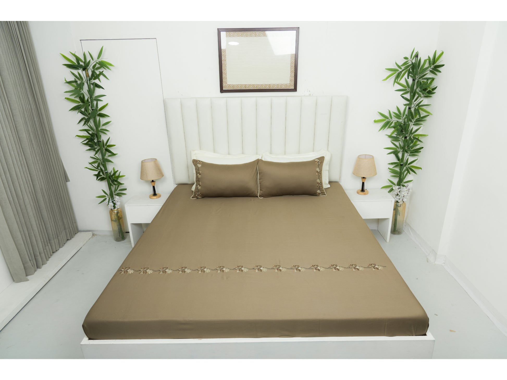 EMBROIDERY BEDSHEET 100% COTTON (3PCS) - Bedding Bliss
