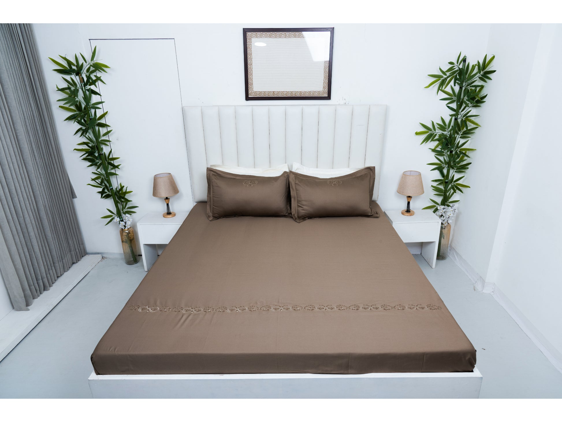 EMBROIDERY BEDSHEET 100% COTTON (3PCS) - Bedding Bliss