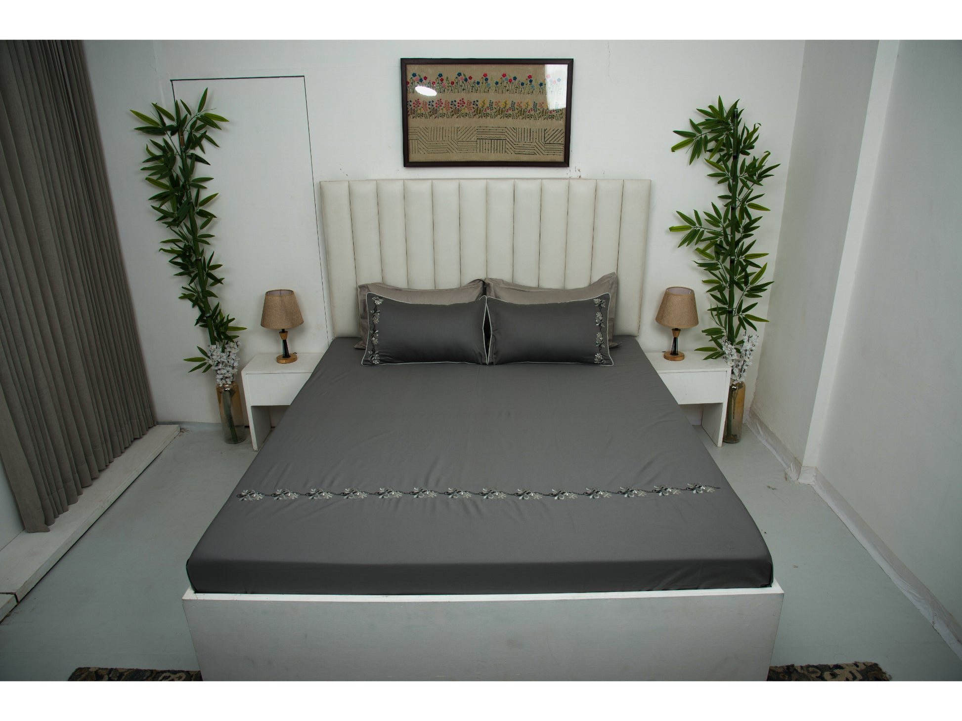 EMBROIDERY BEDSHEET 100% COTTON (3PCS) - Bedding Bliss