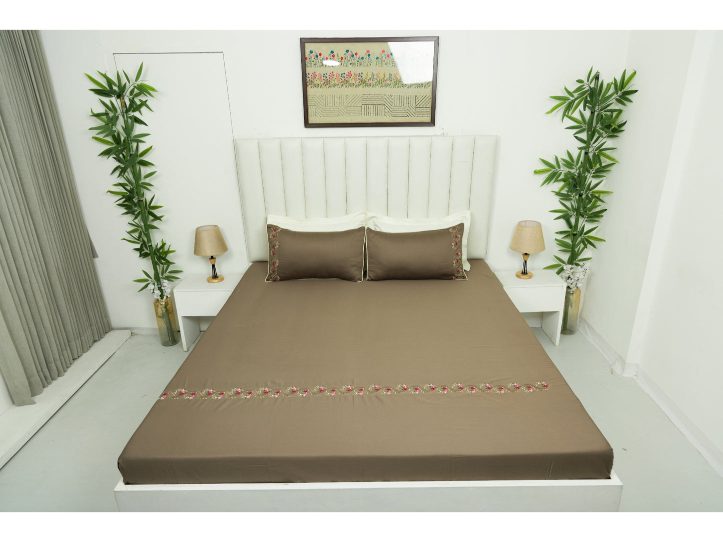 EMBROIDERY BEDSHEET 100% COTTON (3PCS)
