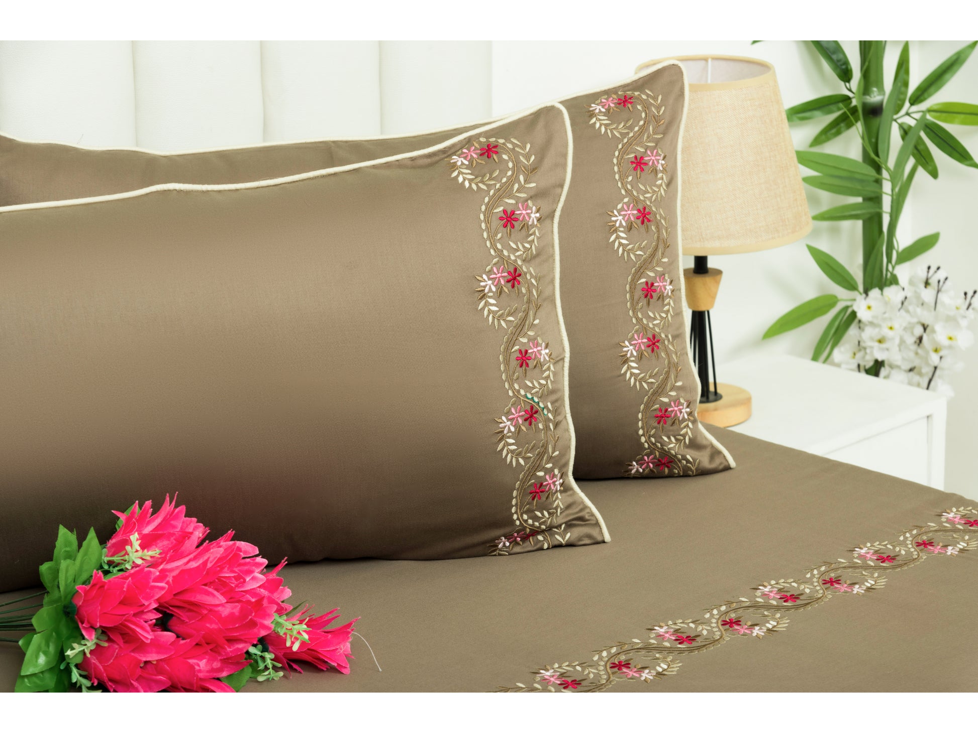 EMBROIDERY BEDSHEET 100% COTTON (3PCS) - Bedding Bliss