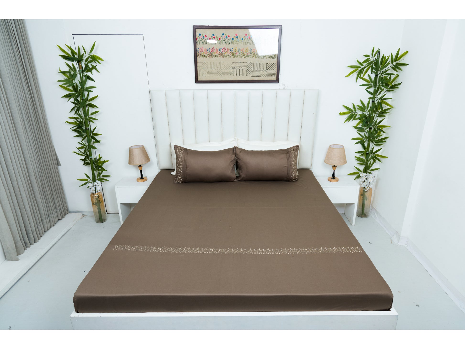 EMBROIDERY BEDSHEET 100% COTTON (3PCS) - Bedding Bliss