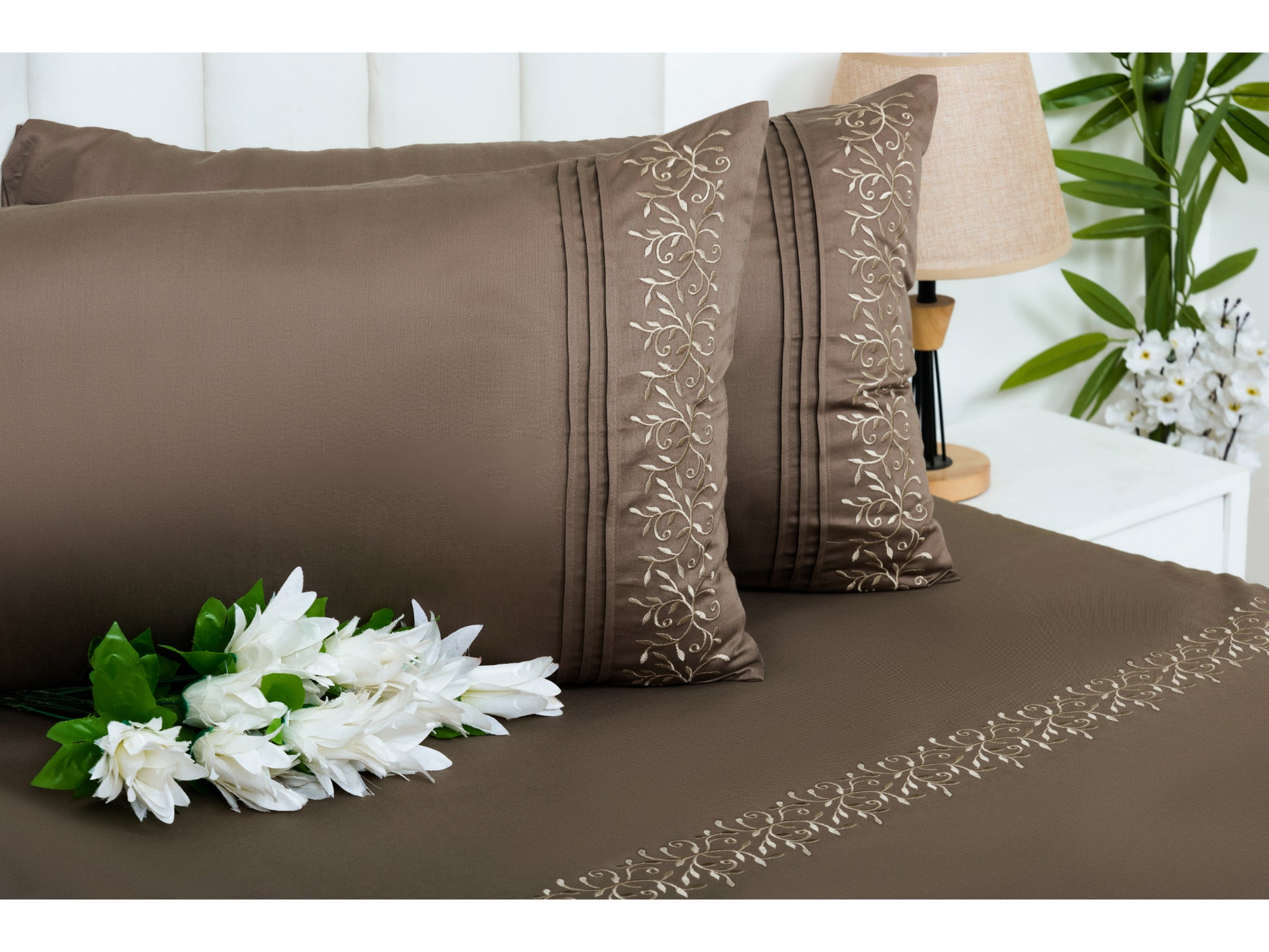 EMBROIDERY BEDSHEET 100% COTTON (3PCS) - Bedding Bliss