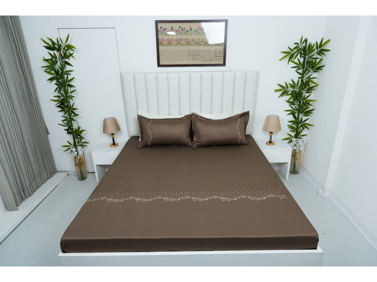EMBROIDERY BEDSHEET 100% COTTON (3PCS) - Bedding Bliss