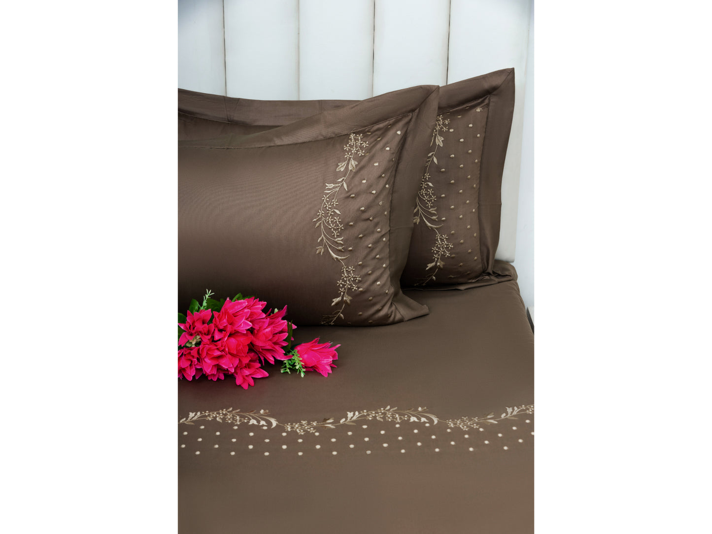 EMBROIDERY BEDSHEET 100% COTTON (3PCS) - Bedding Bliss