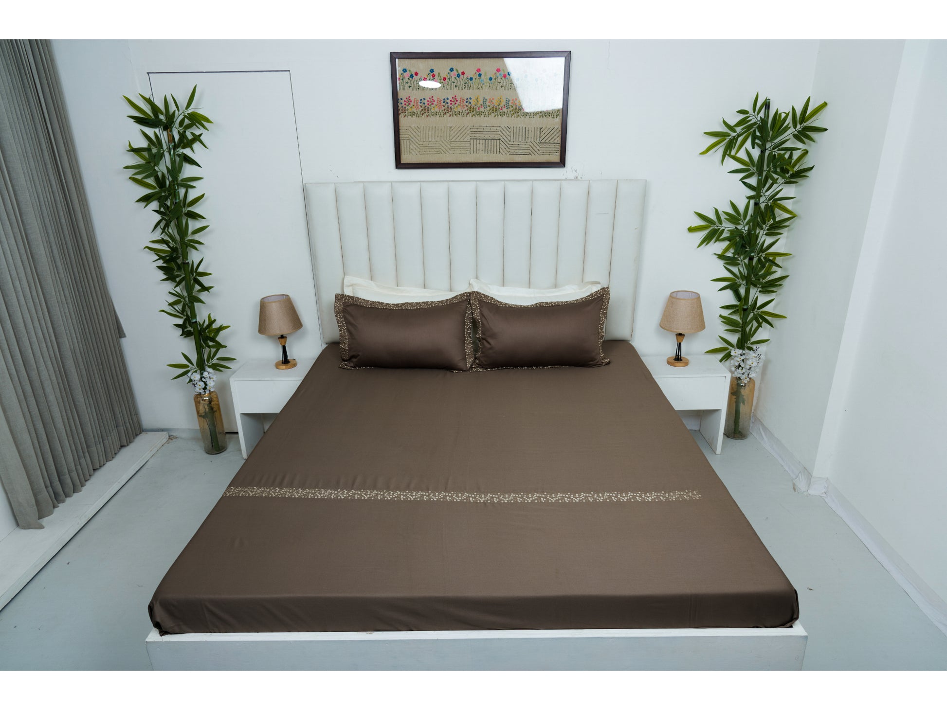 EMBROIDERY BEDSHEET 100% COTTON (3PCS) - Bedding Bliss