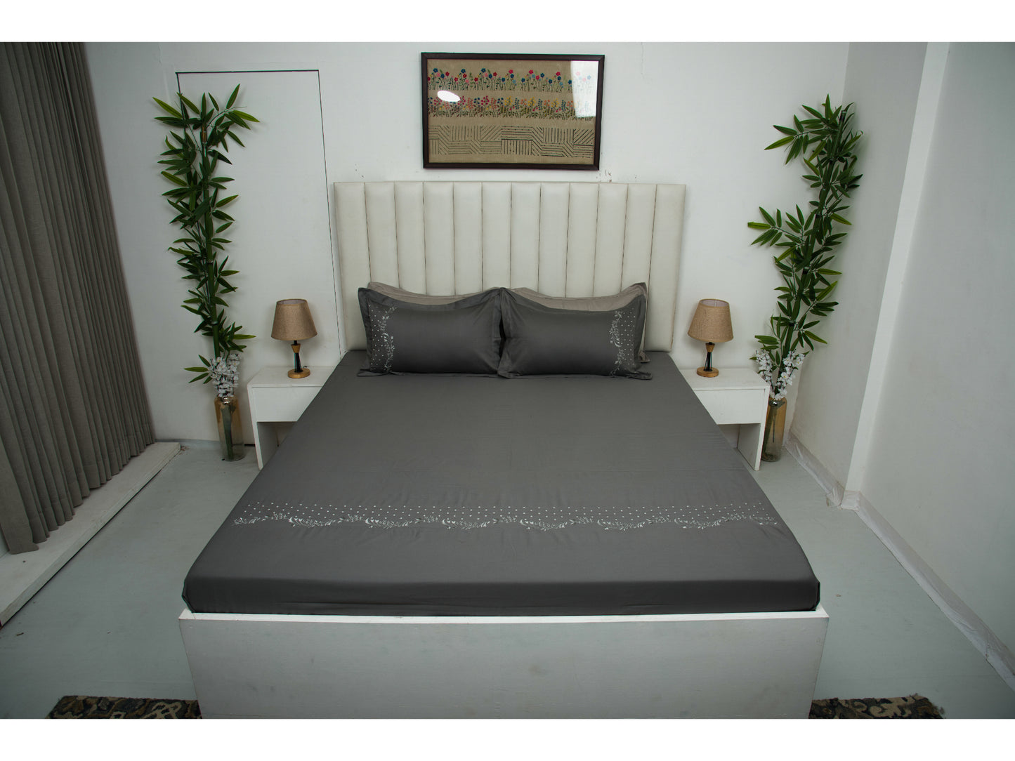 EMBROIDERY BEDSHEET 100% COTTON (3PCS) - Bedding Bliss