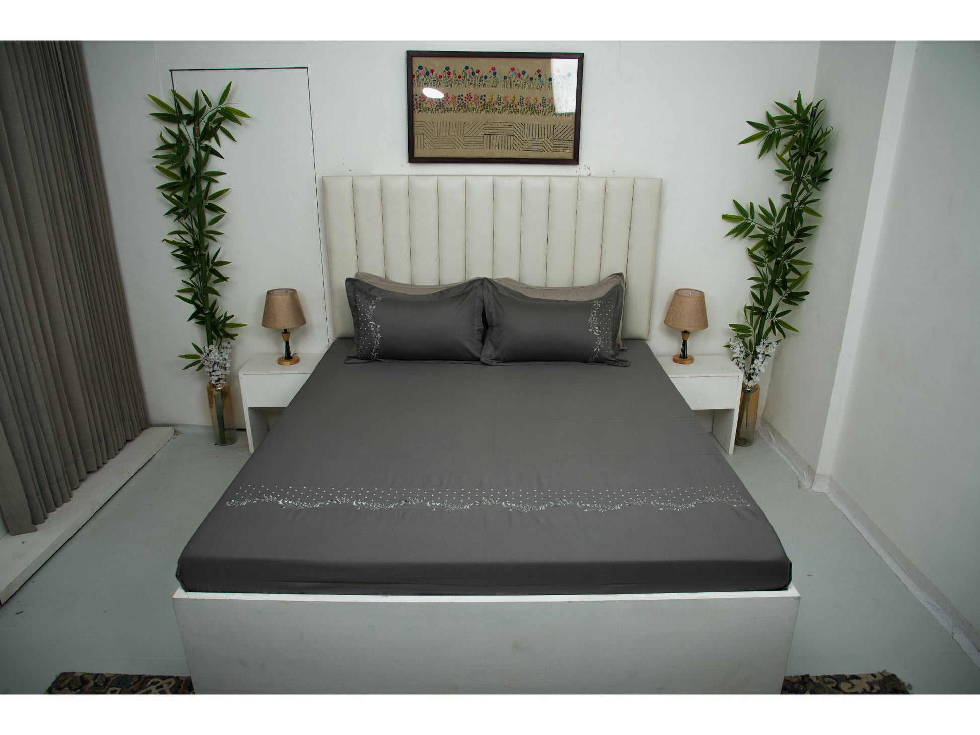 EMBROIDERY BEDSHEET 100% COTTON (3PCS) - Bedding Bliss